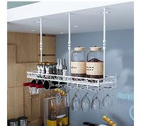 Estante colgante de estilo europeo para copas de vino con estante boca abajo para botellas de vino para el hogar, decoración creativa para mostrador de bar, 60 x 25 cm de ancho