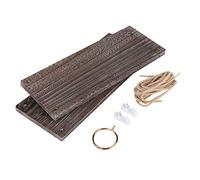 Estante colgante de pared de madera vintage para patio, estantería para macetas de dos o tres niveles con cuerda de cáñamo natural, decoración rústica para el hogar: sala de estar, (Doble Capa)