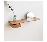 Estante colgante Estantes flotantes de madera maciza montados en la pared, estante con cajón y espejo for decoración almacenamiento, repisa for cuadros for dormitorio/baño/sala estar/cocina(Cherry)