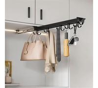 Estante colgante extensible ajustable para soluciones de almacenamiento de cocina y armario, ahorro de espacio, versátil, fácil de instalar, ideal para la nización en el hogar