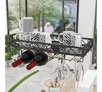 Estante colgante para copas de vino de estilo europeo con estante para botellas de vino boca abajo para el hogar, decoración creativa de gabinete de vino y soporte para copas de bar