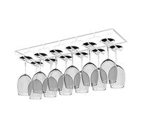 Estante colgante para copas de vino debajo del gabinete, soporte de metal para copas de vino, estante para bar, cocina, colgador de copas de vino boca abajo para bares y restaurantes.