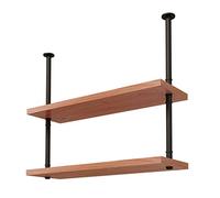 Estante colgante para decoración de techo, estante colgante de hierro forjado para bar, estante para vinos, estante de madera maciza de estilo retro con una palabra, soporte para flores para decoraci