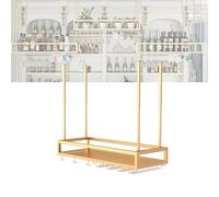Estante colgante para vino de pared con estante para copas de vino, estantes flotantes para barra, estante de exhibición para botellas de licor, mini estante para botellas de vino para el hogar, bar