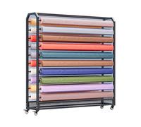 Estante Comercial For Rollos De Tela, Organizador De Rollos De Tela De Acero Resistente con Ruedas, For Rollos De Vinilo, Cuero, Cortinas Y Papel Tapiz.(8 Rods)