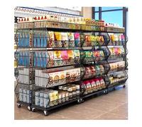 Estante Comercial Grande Del Supermercado, Organizador De Refrigerios De Oficina, Unidad De Estantería De Tienda De Supermercado, para Puesto De Comida De Cine En Casa ( Color : Black , Tamaño : 120x4