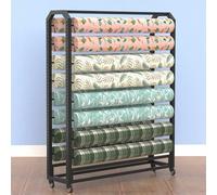 Estante Comercial para Rollos de Tela, Organizador móvil de Acero Resistente para exhibidores de carretes de Vinilo, Rollos de Cuero, películas para Ventanas y Papel Tapiz, con Varilla ajust