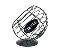 Estante compacto ahorro espacio Portavasos para mostrador, porta cápsulas de café, organizador de café de gran capacidad, organizador de estación de café, cesta de almacenamiento (Black, One Size)