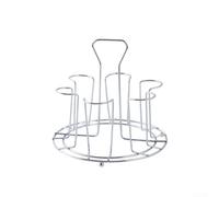Estante compacto de acero inoxidable para tazas, diseño boca abajo para secado rápido, soporte de vidrio de capacidad 6/8 para bar en casa y encimera de cocina (6 bits-S)