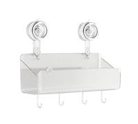Estante compacto solución práctica 1 Uds. Estante de almacenamiento con ventosa para cocina y baño, estante de almacenamiento no perforado para montar en la pared, lavabo, cepillo de (A, One Size)