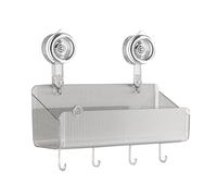 Estante compacto solución práctica 1 Uds. Estante de almacenamiento con ventosa para cocina y baño, estante de almacenamiento no perforado para montar en la pared, lavabo, cepillo de (B, One Size)