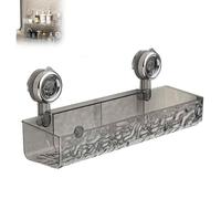 Estante con Ventosa con PatróN De Glaciar De Estilo Lujoso Y Liviano, Soporte De Almacenamiento con Ventosa Corrugada De Gran Capacidad para Ducha Y Cocina (Rectángulo Gris 1 Pieza)