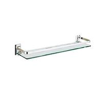 Estante cuadrado de cristal para baño, estante de ducha de un solo nivel de 40 cm con diseño de espejo frontal, elegante y duradera solución de almacenamiento para el hogar.