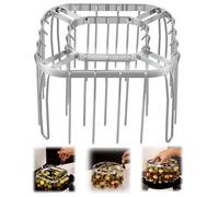 Estante cuadrado para freidora de aire con 28 pinchos y herramienta antiquemaduras, parrilla vertical de acero inoxidable 304 para horno freidora de aire, estante colgante de calor uniforme de 360°