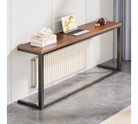 Estante Cubreradiador,Cubre Radiadores,Mesa Auxiliar de Madera y Metal,Cubierta Radiador para Radiador y Detrás de Sofá Cama,para Salón,Recibidor,Pasillo,Espacios Pequeños(Nero,80x20cm/31.4x7.8in)