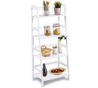 Estante de 4 niveles de bambú de madera moderno BAKAJI para salón, sofá, casa, baño, oficina, soporte para plantas, de estantería multiusos práctica, tamaño 116 X 48 X 32 cm color bambú
