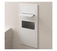 Estante de acero inoxidable con cubo de basura, impermeable, retráctil, para artículos esenciales de baño, montaje en pared, ideal para espacios pequeños