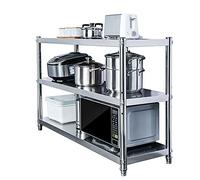 Estante de acero inoxidable de 3 niveles, estante de almacenamiento resistente para cocina, oficina, garaje, y fiable independiente para uso doméstico y comercial