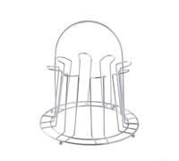 Estante de acero inoxidable diseñado para tazas de vidrio para colgar boca abajo, apoyando el drenaje natural del agua y la separación del mostrador (8 bit-L)