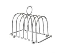 Estante de acero inoxidable para 6 rebanadas de pan, organizador de cocina, soporte para tostadas, soporte para restaurante, cafetería, hogar