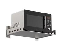 Estante de acero inoxidable para microondas - Moderno estante grande de metal para especias y soporte para horno - Organizador de pared duradero para cocina, baño, lavandería (50 cm)