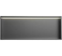 Estante de acero inoxidable para pared de ducha con LED, no requiere azulejos, estante de almacenamiento empotrado para baño