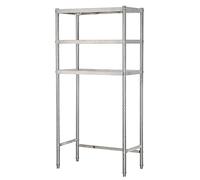 Estante de almacenamiento ajustable de acero inoxidable que ahorra espacio, kit de apilamiento para lavadora y secadora, nizer versátil para lavandería y armarios de baño