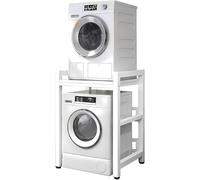 Estante De Almacenamiento Ajustable para Tambores De Lavadora - Kit De Apilamiento De Alta Resistencia con Capacidad De 600 Kg para Lavadoras Y Secadoras De White Frame+White 75cm