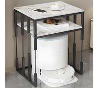 Estante de almacenamiento al vacío robot con mesa, estante de doble nivel para la entrada del hogar y la organización de la cocina