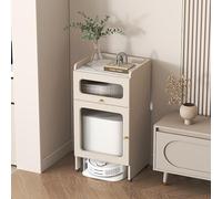 Estante de almacenamiento al vacío robot con puertas de vidrio y cajón, gabinete móvil para sala de estar y dormitorio, solución de almacenamiento multiespacio (puerta doble champán)