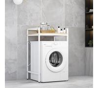 Estante de almacenamiento blanco de 3 niveles para inodoro o lavadora, unidad de ahorro de espacio de 43.3 pulgadas de alto, decoración de baño y lavandería, solución de almacenamiento elegante