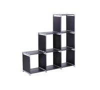 SONGMICS Librería Tela, Estantería de Tela, Armario Almacenaje, 6 Cubos, para Salón, Dormitorio, Estudio, para Juguetes Libros, Separador, Negro LSN63H