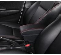 Estante de almacenamiento Caja De Reposabrazos Con Soporte Multifuncional, Cojín Suave PU, Accesorios Reequipamiento Interior Coche Para SX4 2011-2022(B1 Black red 3USB)