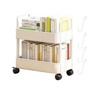 Estante De Almacenamiento Con Ruedas - Carrito De Libros | Carro Rodante Utilitario | Organizador De Carrito Con Ruedas | Multifuncional Carrito De 2 Niveles Para Cocina, Baño, Oficina, Lavander