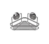 Estante de almacenamiento con ventosa sin taladro para champú, ducha, inodoro, montaje en pared, desagüe, baño, cesta con ventosa, estante de esquina plateada, soporte de cocina y baño