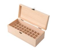 Estante de almacenamiento de aceite esencial de madera con 40 ranuras, organizador de cosméticos con tapa a prueba de polvo