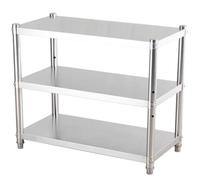 Estante de almacenamiento de acero inoxidable de 3 niveles, estante de cocina montado en la pared, soporte compacto plateado para el hogar y el restaurante (50 x 40 x 100 cm)