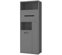 Estante de almacenamiento de acero inoxidable montado en la pared, organizador de baño con alcohol integrado para papel higiénico y papelera, ideal para dormitorio, oficina y cocina