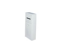 Estante de almacenamiento de acero inoxidable para montaje en pared, diseño de instalación sin taladros, estante de almacenamiento de baño con cubo de basura para cocina y dormitorio (blanco, 7.8 x