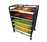 Estante de almacenamiento de arte móvil con 20 capas de lona y estante de secado sobre ruedas para estudios de arte, tableros de dibujo, paneles y blocs de papel, perfecto para artistas y galerías