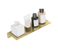 Estante de almacenamiento de baño con soporte para el área del grifo, no requiere taladrar, diseño de aleación de aluminio para un espacio de tocador organizado (dorado (40))