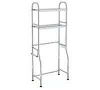 Estante de almacenamiento de baño de 2 niveles, elegante e independiente para inodoros y lavandería, solución duradera que ahorra espacio para espacios pequeños, esencial para vivir sin desorden