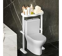 Estante de almacenamiento de baño montado en la pared, sin taladro, nizador de plástico para inodoros, estantes de baño que ahorran espacio, opciones de 1, 2, 3 niveles, ideal para espacios pequeños