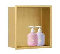 Estante de almacenamiento de baño prefabricado de acero inoxidable sin agua para champú y jabón, moderno gabinete de ducha para renovación elegante