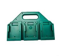 Estante de almacenamiento de batería de 4 ranuras para Bl1830 Bl1840 18 V de litio para herramientas eléctricas de iones, organizador de plástico verde con asa y cerraduras para taller, garaje