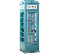 Estante De Almacenamiento De Cabina De Teléfono De Madera De Londres Estante De Libros De 5 Niveles - Estante De Pie De Suelo Lindo Para Niños Y Adultos, Gabinete De Pantalla Del Organizador Decorativ