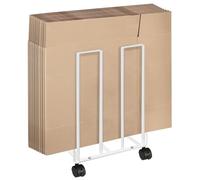 Estante de almacenamiento de cartón con ruedas giratorias, estante de almacenamiento de caja de cartón portátil, soporte de cartón para almacenamiento de cartón, carrito organizador de cartón, color