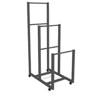 Estante de almacenamiento de cartón con ruedas giratorias, organizador de caja de cartón portátil para almacén de fábrica, soporte de exhibición de hierro negro móvil