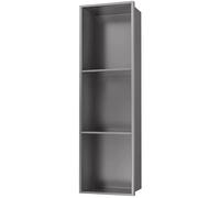 Estante de almacenamiento de champú de acero inoxidable, organizador versátil para baño, cocina, sala de estar y oficina, estante para ahorrar espacio, color rojo, 28 x 90 x 12,5 cm