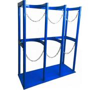 Estante de almacenamiento de cilindro de acero para un montaje seguro de cilindros de gas en entornos industriales y de taller